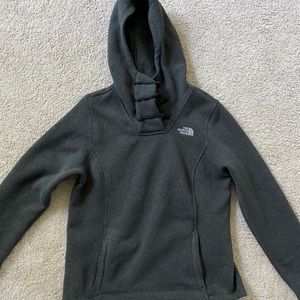 women’s north face jacket, fleece, dark grey, M